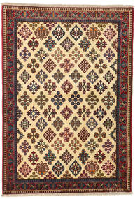  Persischer Meimeh Teppich 110X158 Beige/Dunkelrot (Wolle, Persien/Iran)
