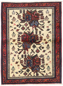 100X136 Afshar Shahre Babak Teppe Orientalsk Beige/Rød (Ull, Persia/Iran) Carpetvista
