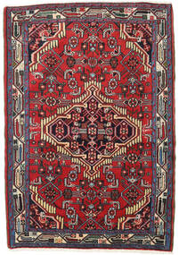  Hamadan Teppich 87X123 Persischer Wollteppich Rot/Dunkelrot Klein Carpetvista