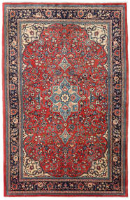 Sarough Vloerkleed 140X210 Rood/Donker Roze Wol, Perzië/Iran Carpetvista