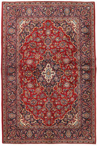  Kashan Fine 140X212 Perzsa Gyapjúszőnyeg Piros/Sötétpiros Kicsi Carpetvista