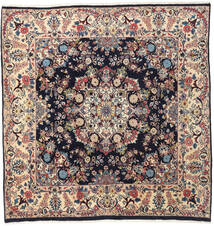  Orientalischer Maschad Fine Teppich 192X198 Quadratisch Beige/Rot Wolle, Persien/Iran Carpetvista