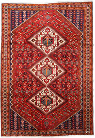  Oriental Shiraz Rug 217X316 Red/Dark Red Wool, Persia/Iran Carpetvista