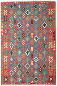  Kilim Afghan Old Style Rug 201X301 Wool Red/Grey Carpetvista