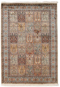 128X182 Kaschmir Reine Seide Teppich Orientalischer Braun/Orange (Seide, Indien) Carpetvista