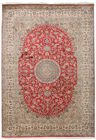 Kashmir Pure Silk Rug 171X244 Brown/Red Silk, India Carpetvista
