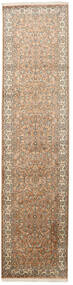 79X321 Tappeto Kashmir Puri Di Seta Orientale Passatoie Beige/Arancione (Seta, India) Carpetvista