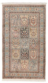  92X156 Kashmir Pure Silk Rug Beige/Brown India Carpetvista