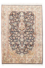 絨毯 カシミール ピュア シルク 65X94 ベージュ/ダークグレー (絹, インド)