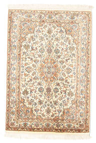  Orientalischer Kaschmir Reine Seide Teppich 65X94 Beige/Braun Seide, Indien Carpetvista