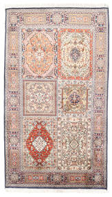 絨毯 オリエンタル カシミール ピュア シルク 92X160 ベージュ/オレンジ (絹, インド)
