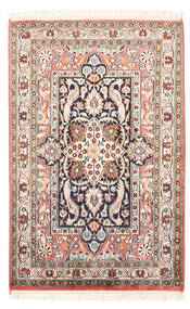 63X97 絨毯 カシミール ピュア シルク オリエンタル ベージュ/レッド (絹, インド) Carpetvista