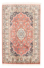  Orientalischer Kaschmir Reine Seide Teppich 63X97 Beige/Orange Seide, Indien Carpetvista