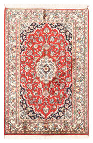 Kashmir Pure Silk Rug 65X93 Beige/Red Silk, India Carpetvista
