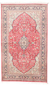 Kashmir Pure Silke Tæppe 92X154 Beige/Rød Silke, Indien Carpetvista