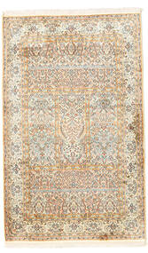  Orientalisk Kashmir Äkta Silke Matta 96X154 Beige/Grön Silke, Indien Carpetvista