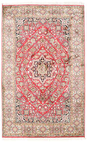  Orientalischer Kaschmir Reine Seide Teppich 98X156 Beige/Rot Seide, Indien Carpetvista