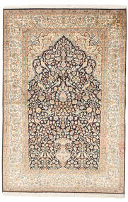  125X187 Kashmir Pure Silk Rug Beige/Brown India Carpetvista
