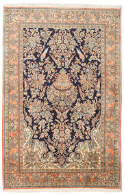 124X189 Kashmir Ren Silke Teppe Orientalsk Beige/Brun (Silke, India) Carpetvista