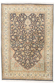  Kashmir Pure Silk Rug 124X182 Silk Beige/Dark Grey Small Carpetvista