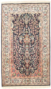 75X126 Kashmir Ren Silke Teppe Orientalsk Beige/Mørk Grå (Silke, India) Carpetvista
