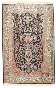  Kashmir Pure Silk Rug 79X136 Silk Beige/Dark Grey Small Carpetvista