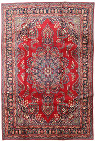 195X291 Maschad Teppich Orientalischer Rot/Grau (Wolle, Persien/Iran) Carpetvista