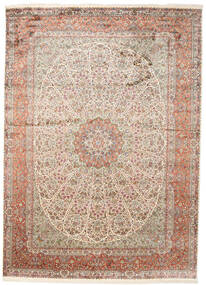 絨毯 カシミール ピュア シルク 251X351 ベージュ/ライトグレー 大きな (絹, インド)