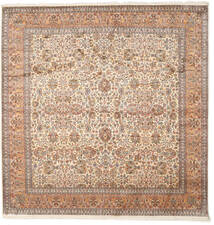  Kashmir Pure Silk Rug 247X253 Silk Beige/Orange Large Carpetvista