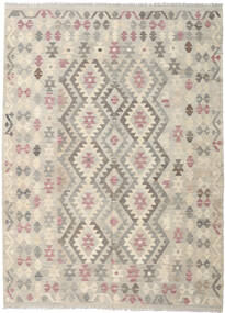  Oriental Kilim Afghan Old Style Rug 182X248 Beige/Grey Wool, Afghanistan Carpetvista