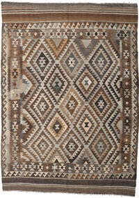  Kilim Afghan Old Style Tapis 209X288 De Laine Marron/Gris Clair Carpetvista