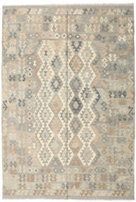 202X295 Kelim Afghan Old Stil Teppich Orientalischer Beige/Orange (Wolle, Afghanistan) Carpetvista