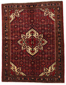  Orientalisk Hosseinabad Matta 157X202 Mörkröd/Röd Ull, Persien/Iran Carpetvista