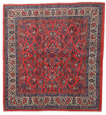  Sarouk Fine Rug 204X220 Persian Wool Red/Dark Grey Carpetvista