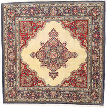 Qum Kork/Silk Rug 192X193 Square Beige/Red Persia/Iran Carpetvista