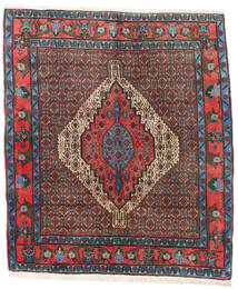 Senneh Teppich 136X157 Rot/Braun Wolle, Persien/Iran Carpetvista