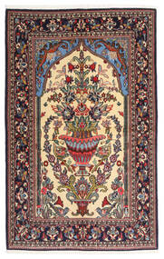  Persian Qum Kork/Silk Rug 133X211 Red/Beige Carpetvista