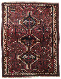 127X162 Shiraz Teppich Orientalischer Dunkelrot/Rot (Wolle, Persien/Iran) Carpetvista