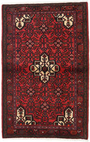 103X162 러그 오리엔탈 하마단 다크 레드/빨간색 (울, 페르시아/이란) Carpetvista