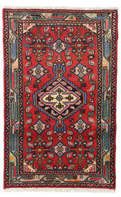絨毯 ハマダン 69X109 ダークレッド/レッド (ウール, ペルシャ/イラン)