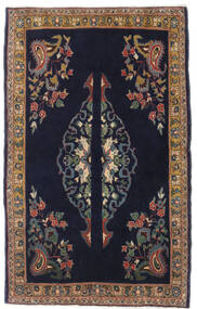  73X120 Qum Kork/Silk Rug Dark Blue/Brown Persia/Iran Carpetvista
