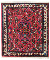 Sarough Teppich 98X113 Rot/Dunkelrosa Wolle, Persien/Iran Carpetvista