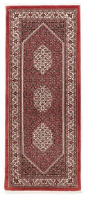  Persisk Bidjar Med Silke Tæppe 75X190Løber Rød/Mørkerød (Uld, Persien/Iran)