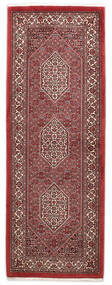  Bidjar Με Μετάξι Χαλι 75X205 Περσικό Μαλλινο Κόκκινα/Σκούρο Κόκκινο Μικρό