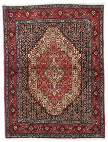122X164 Alfombra Senneh Oriental Rojo/Marrón (Lana, Persia/Irán) Carpetvista