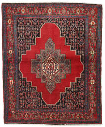 Tapete Persa Senneh 130X155 Vermelho/Vermelho Escuro (Lã, Pérsia/Irão)
