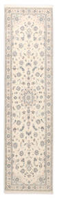80X307 Nain 9La Sherkat Farsh Teppich Orientalischer Läufer Beige/Hellgrau (Wolle, Persien/Iran)