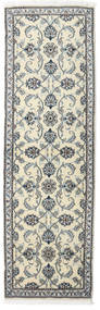  Persischer Nain Teppich 80X250 Läufer Beige/Grau (Wolle, Persien/Iran)