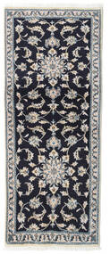 75X190 Nain Rug Oriental Runner
 Black/Grey (Wool, Persia/Iran) Carpetvista