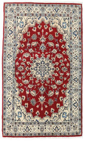 Tapete Persa Nain 125X205 Bege/Vermelho Escuro (Lã, Pérsia/Irão)